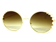 Exaggerated Classic Vintage Retro Style SUNGLASSES Round Gold Frame 8625