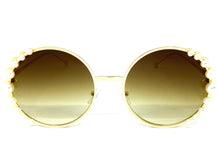 Exaggerated Classic Vintage Retro Style SUNGLASSES Round Gold Frame 8625