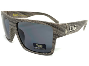 Classic Sporty Hardcore Biker Style LOCS SUNGLASSES Square Wood Print Frame 91189