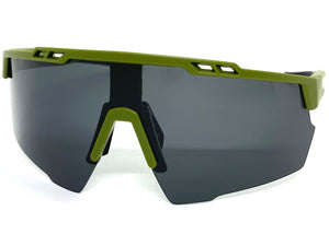 Oversized Retro Sporty Wrap Around Style SUNGLASSES Large Dark POLARIZED Lens XSP0008