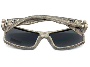 Classic Sporty Hardcore Biker Style LOCS SUNGLASSES Square Wood Print Frame 91189