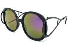 Exaggerated Vintage Retro Hippie Style SUNGLASSES Round Black Frame 7150