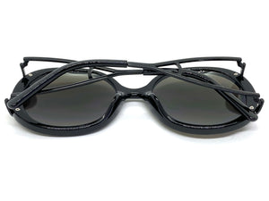 Exaggerated Vintage Retro Hippie Style SUNGLASSES Round Black Frame 7150