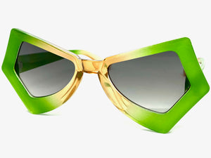 Exaggerated Classic Vintage Retro Style SUNGLASSES Funky Green Frame P0138