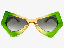 Exaggerated Classic Vintage Retro Style SUNGLASSES Funky Green Frame P0138