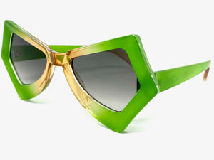 Exaggerated Classic Vintage Retro Style SUNGLASSES Funky Green Frame P0138