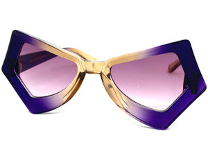 Exaggerated Classic Vintage Retro Style SUNGLASSES Funky Purple Frame P0138