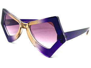 Exaggerated Classic Vintage Retro Style SUNGLASSES Funky Purple Frame P0138