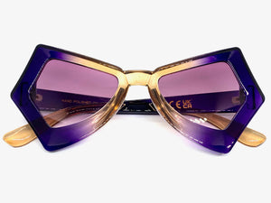 Exaggerated Classic Vintage Retro Style SUNGLASSES Funky Purple Frame P0138