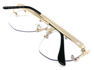 Classy Elegant Retro Luxury Aviator Style Clear Lens EYEGLASSES Gold Frame 2610