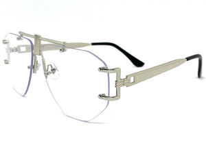 Classy Elegant Retro Luxury Aviator Style Clear Lens EYEGLASSES Silver Frame 2610