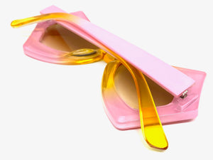 Exaggerated Classic Vintage Retro Style SUNGLASSES Funky Pink Frame P0138