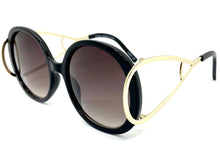 Exaggerated Vintage Retro Hippie Style SUNGLASSES Round Black Frame 7150