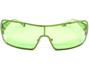 Classic Modern Retro Shield Wrap Style SUNGLASSES Sleek Green Frame 5276