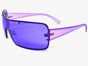 Classic Modern Retro Shield Wrap Style SUNGLASSES Sleek Purple Frame 5276