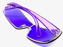 Classic Modern Retro Shield Wrap Style SUNGLASSES Sleek Purple Frame 5276