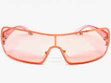 Classic Modern Retro Shield Wrap Style SUNGLASSES Sleek Pink Frame 5276