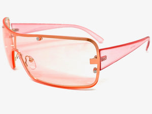 Classic Modern Retro Shield Wrap Style SUNGLASSES Sleek Pink Frame 5276