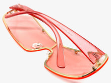 Classic Modern Retro Shield Wrap Style SUNGLASSES Sleek Pink Frame 5276