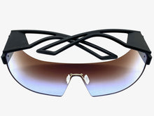 Oversized Modern Retro Wrap Shield Style SUNGLASSES Huge X-Large Rimless Frame 2308