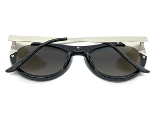 Exaggerated Funky Vintage Retro Style SUNGLASSES Black & Silver Frame 6616