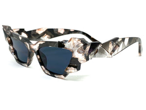 Classy Elegant Modern Retro Cat Eye Style SUNGLASSES Funky Marble Frame 1162