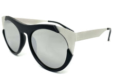 Exaggerated Funky Vintage Retro Style SUNGLASSES Black & Silver Frame 6616