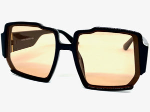 Oversized Classic Vintage Retro Style SUNGLASSES Large Funky Black Frame 80292