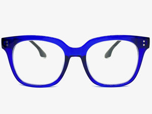 Classic Vintage Retro Style READING GLASSES READERS Blue Frame Lens Strength +1.75