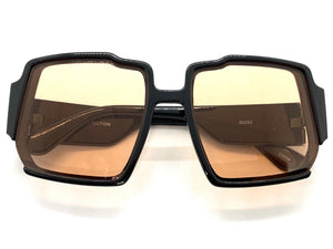 Oversized Classic Vintage Retro Style SUNGLASSES Large Funky Black Frame 80292