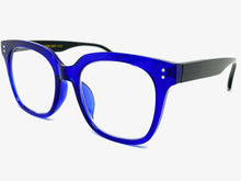 Classic Vintage Retro Style READING GLASSES READERS Blue Frame Lens Strength +1.75