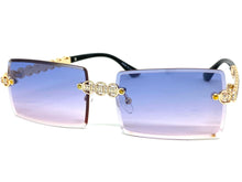 Classy Elegant Luxury Modern Bling Hip Hop Style SUNGLASSES Gold Rimless Frame E0927