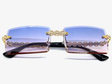 Classy Elegant Luxury Modern Bling Hip Hop Style SUNGLASSES Gold Rimless Frame E0927