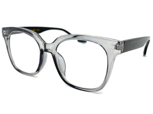 Classic Vintage Retro Style READING GLASSES READERS Gray Frame Lens Strength +1.50