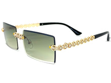 Classy Elegant Luxury Modern Bling Hip Hop Style SUNGLASSES Gold Rimless Frame E0927