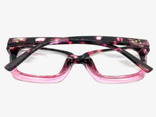 Classic Vintage Retro Style READING GLASSES READERS Pink Tortoise Frame Lens Strength +2.00