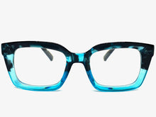Classic Vintage Retro Style READING GLASSES READERS Turquoise Tortoise Frame Lens Strength +2.50