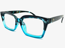 Classic Vintage Retro Style READING GLASSES READERS Turquoise Tortoise Frame Lens Strength +2.50