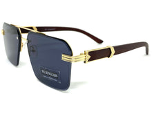 Men's Classy Elegant Luxury Designer Hip Hop Style SUNGLASSES Gold & Wooden Frame 8365