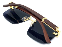 Men's Classy Elegant Luxury Designer Hip Hop Style SUNGLASSES Gold & Wooden Frame 8365