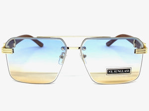 Men's Classy Elegant Luxury Designer Hip Hop Style SUNGLASSES Gold & Wooden Frame 8365