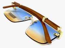 Men's Classy Elegant Luxury Designer Hip Hop Style SUNGLASSES Gold & Wooden Frame 8365