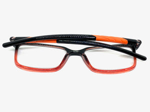 Classy Contemporary Modern Style READING GLASSES READERS Black Frame Lens Strength +2.00