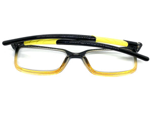 Classy Contemporary Modern Style READING GLASSES READERS Black Frame Lens Strength +2.50