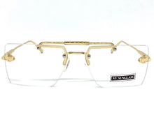 Classy Elegant Luxury Designer Hip Hop Style Clear Lens EYEGLASSES Gold Frame 8338