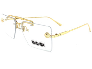 Classy Elegant Luxury Designer Hip Hop Style Clear Lens EYEGLASSES Gold Frame 8338