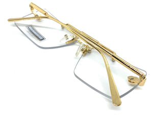 Classy Elegant Luxury Designer Hip Hop Style Clear Lens EYEGLASSES Gold Frame 8338