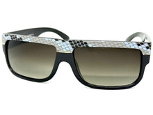 Classic Vintage Retro Hip Hop Rapper Pimp Style SUNGLASSES Thick Black Snakeskin Frame 1221