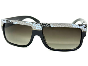 Classic Vintage Retro Hip Hop Rapper Pimp Style SUNGLASSES Thick Black Snakeskin Frame 1221