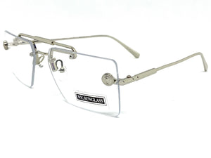 Classy Elegant Luxury Designer Hip Hop Style Clear Lens EYEGLASSES Silver Frame 8338